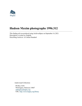Hudson Maxim Photographs 1996.312