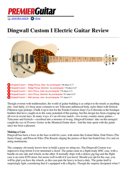 Dingwall Custom I Electric Guitar Review