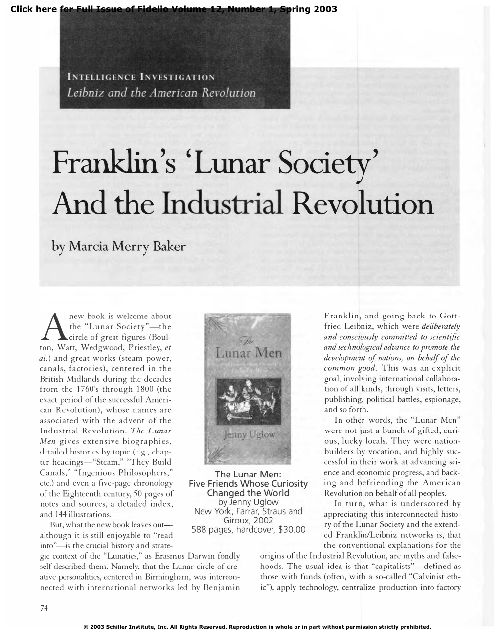 Lunar Society' and the Industrial Revolution