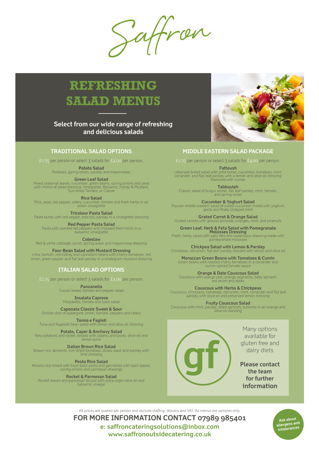 Refreshing Salad Menus