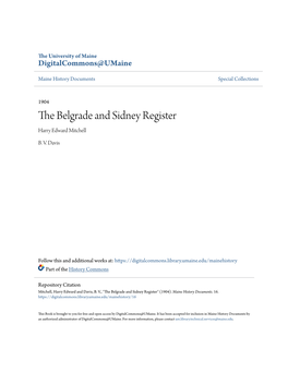 The Belgrade and Sidney Register Harry Edward Mitchell