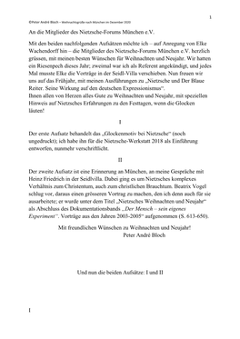 Nietzsches Erfahrungen Zu Den Festtagen, Wenn Die Glocken Läuten!