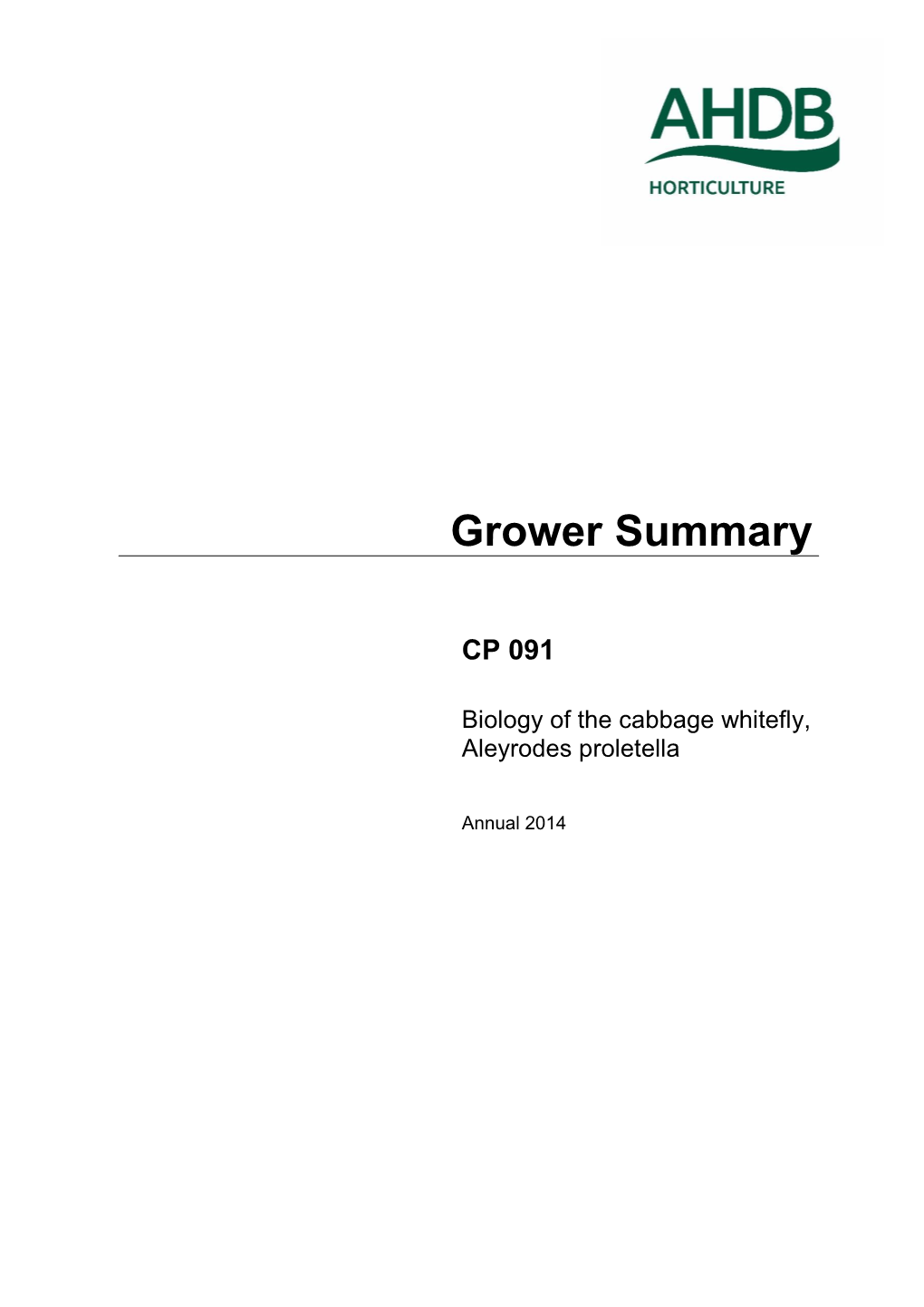 Grower Summary