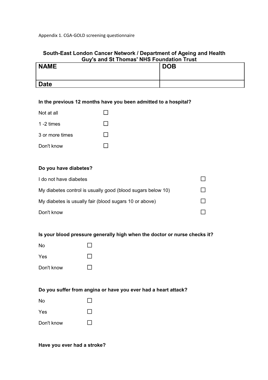 Appendix 1. CGA-GOLD Screening Questionnaire