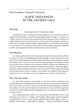 Slavic Influences in the Ancient Gaul