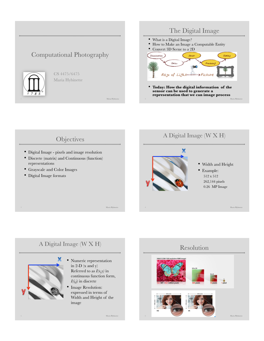 Computational Photography the Digital Image Objectives Resolution