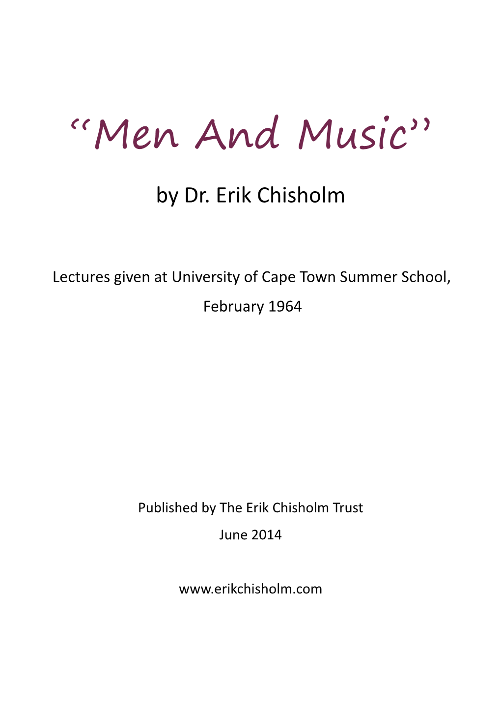 “Men and Music”