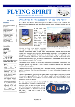 FLYING SPIRIT the Official National Newsletter of the SAAF Association