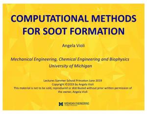 Computational Methods for Soot Formation