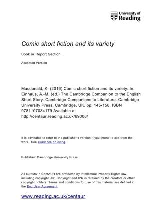 Comic Short Fiction and Its Variety