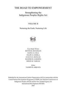Strengthening the Indigenous Peoples' Rights Act. Volume
