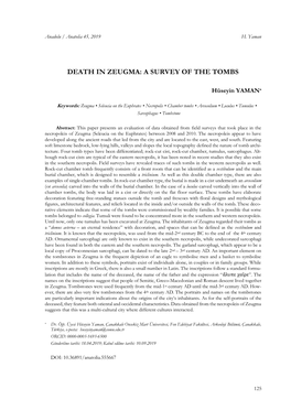 Death in Zeugma: a Survey of the Tombs