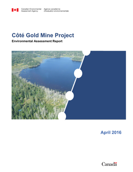 Côté Gold Mine Project Environmental Assessment Report