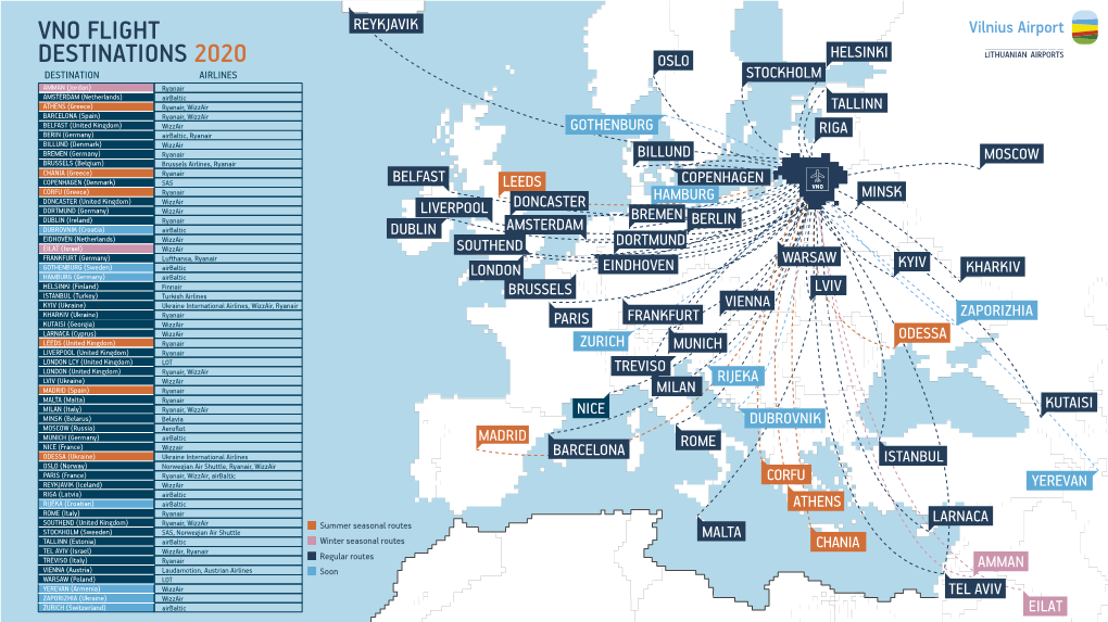 Vno Flight Destinations 2020