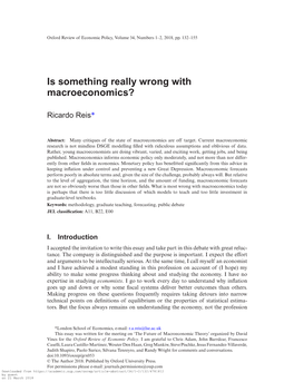 Is Something Really Wrong with Macroeconomics?