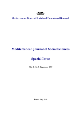 Mediterranean Journal of Social Sciences Special Issue