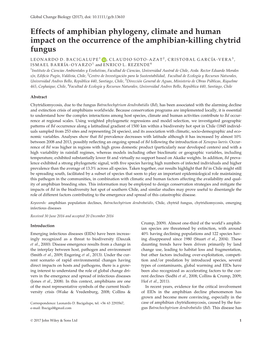 Effects of Amphibian Phylogeny, Climate and Human Impact on the Occurrence of the Amphibian-Killing Chytrid Fungus