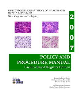 POLICY and PROCEDURE MANUAL Facility-Based Registry Edition