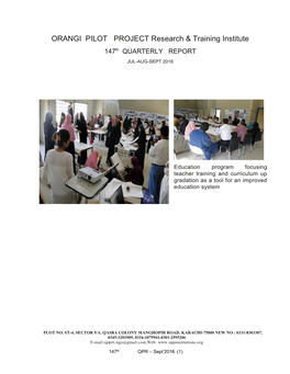 147Th QUARTERLY REPORT JUL to SEP 2016