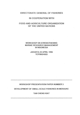 Development of Small-Scale Fisheries in Meruake