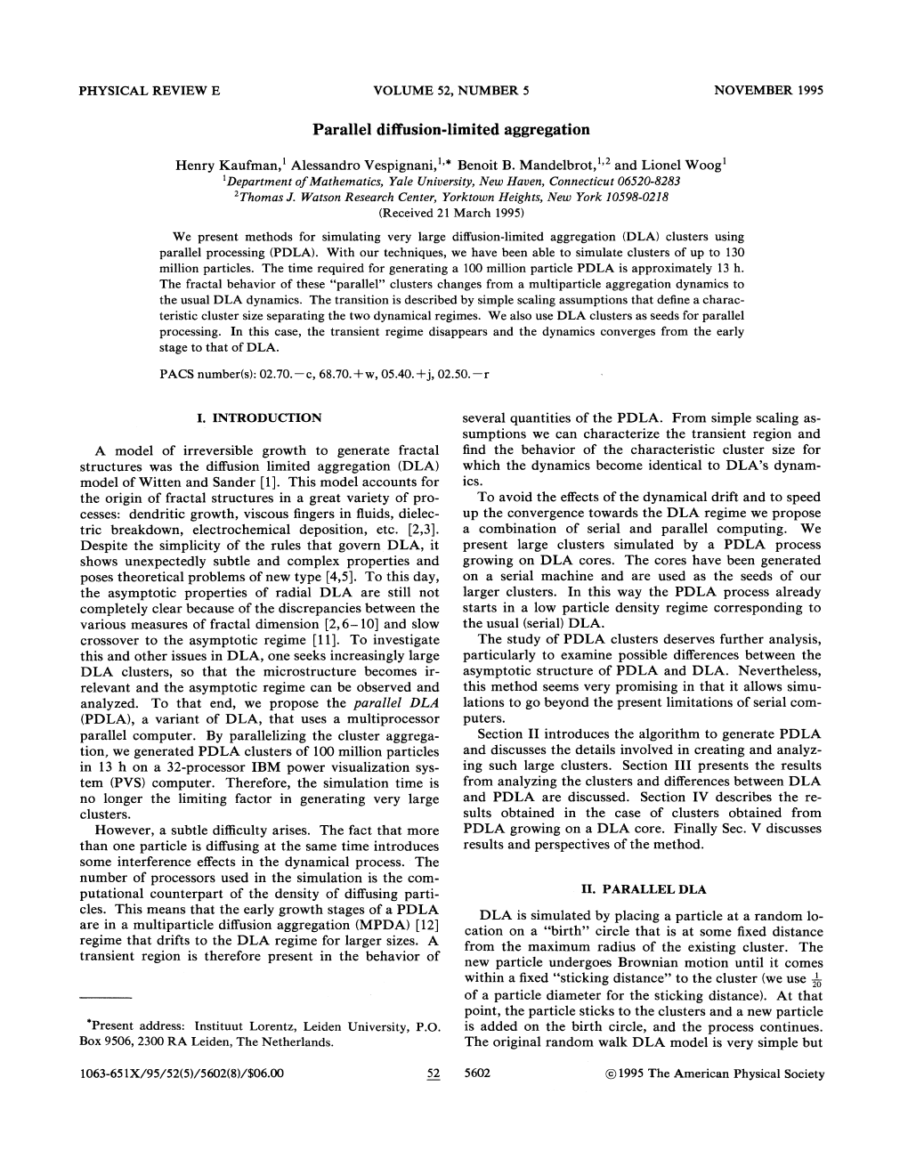 Parallel Diffusion-Limited Aggregation