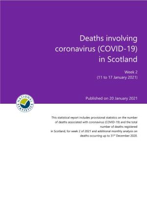 Deaths Involving Coronavirus (COVID-19) up to 17Th January 2021 Summary