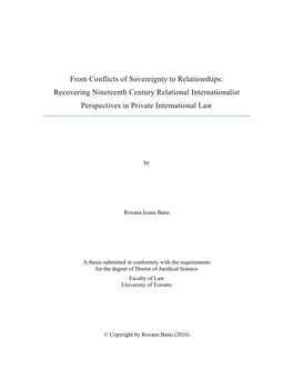 Recovering Nineteenth Century Relational Internationalist Perspectives in Private International Law