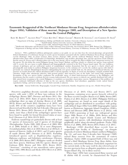 Taxonomic Reappraisal of the Northeast Mindanao Stream Frog