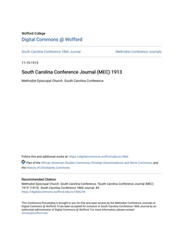 South Carolina Conference Journal (MEC) 1913