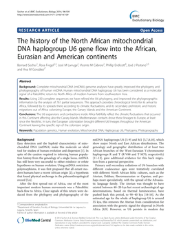 The History of the North African Mitochondrial DNA Haplogroup U6