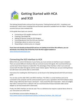 Getting Started with HCA and X10