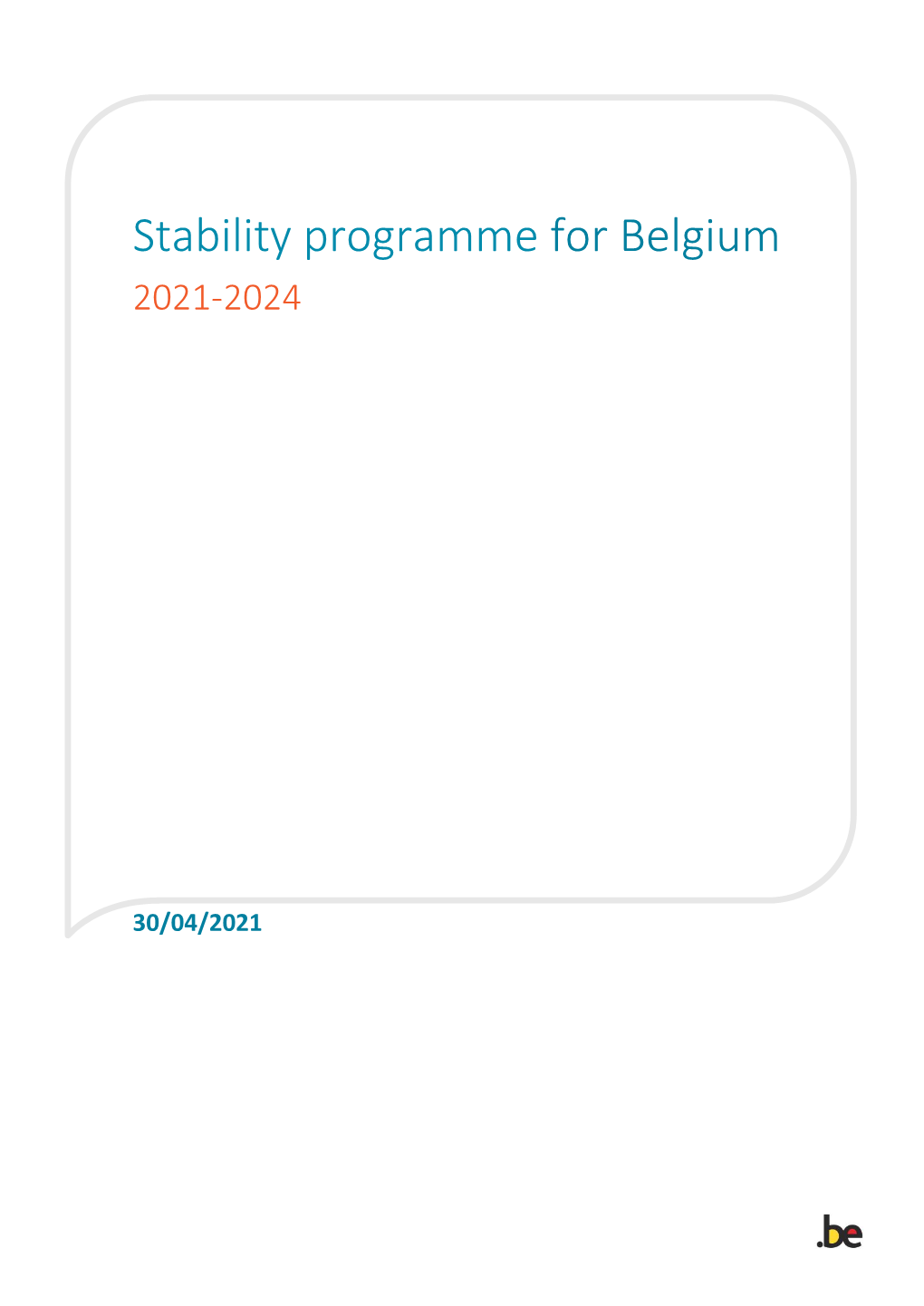 Stability Programme for Belgium 2021-2024