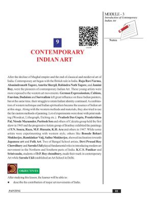 Lesson, the Learner Will Be Able To: ! Describe the Contribution of Major Art Movements of India