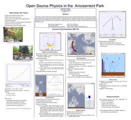 Open Source Physics in the Amusement Park Michael R