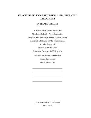 Spacetime Symmetries and the Cpt Theorem