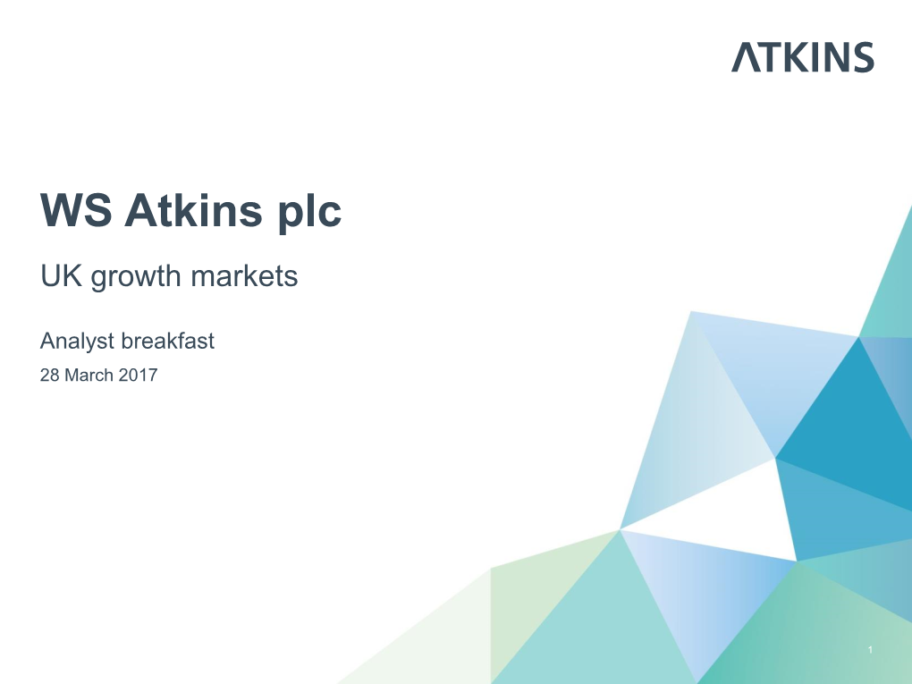 WS Atkins Plc UK Growth Markets