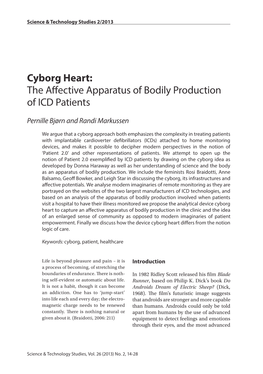 Cyborg Heart: the Aective Apparatus of Bodily Production of ICD Patients