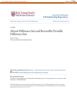 Almost Difference Sets and Reversible Divisible Difference Sets James A