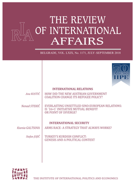 The Review of International Affairs ISSN 0486-6096 UDK 327 VOL
