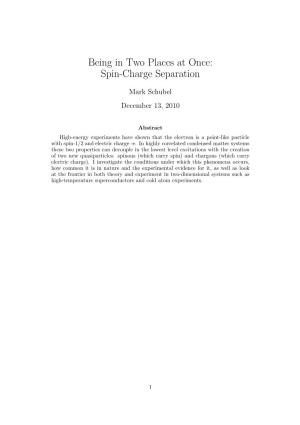 Being in Two Places at Once: Spin-Charge Separation