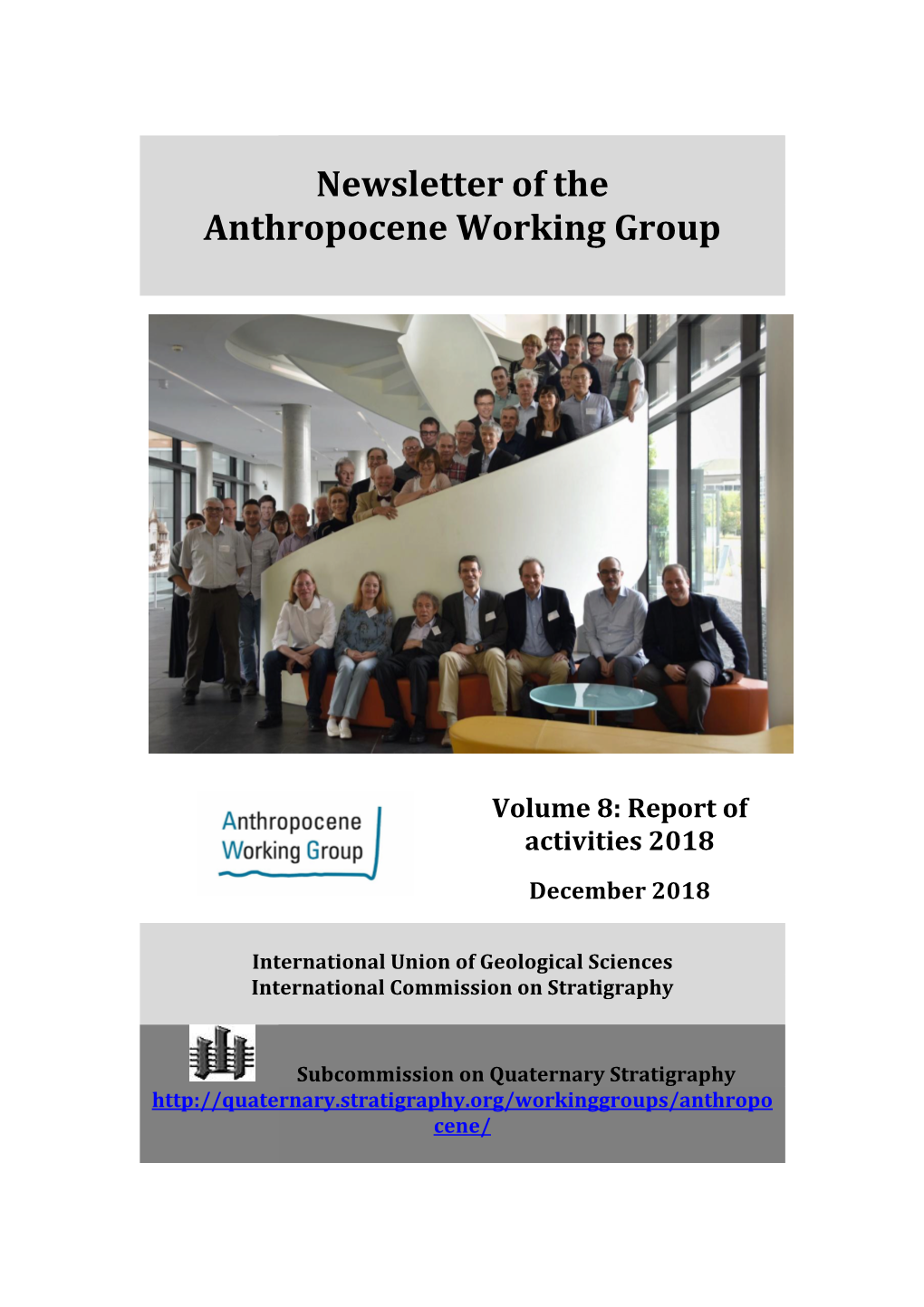 Newsletter of the Anthropocene Working Group