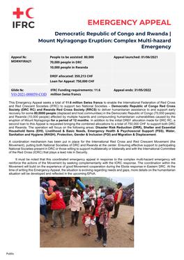 EMERGENCY APPEAL Democratic Republic of Congo and Rwanda | Mount Nyiragongo Eruption: Complex Multi-Hazard Emergency