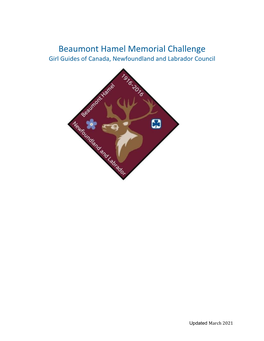 Beaumont Hamel Memorial Challenge Girl Guides of Canada, Newfoundland and Labrador Council