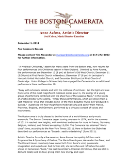 Celebrate a Medieval Christmas with the Boston Camerata