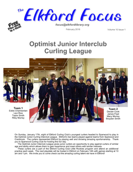 Optimist Junior Interclub Curling League