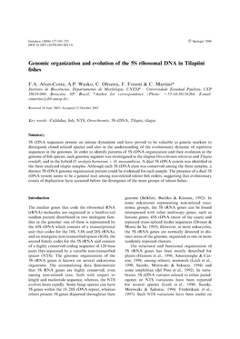 Genomic Organization and Evolution of the 5S Ribosomal DNA in Tilapiini Fishes