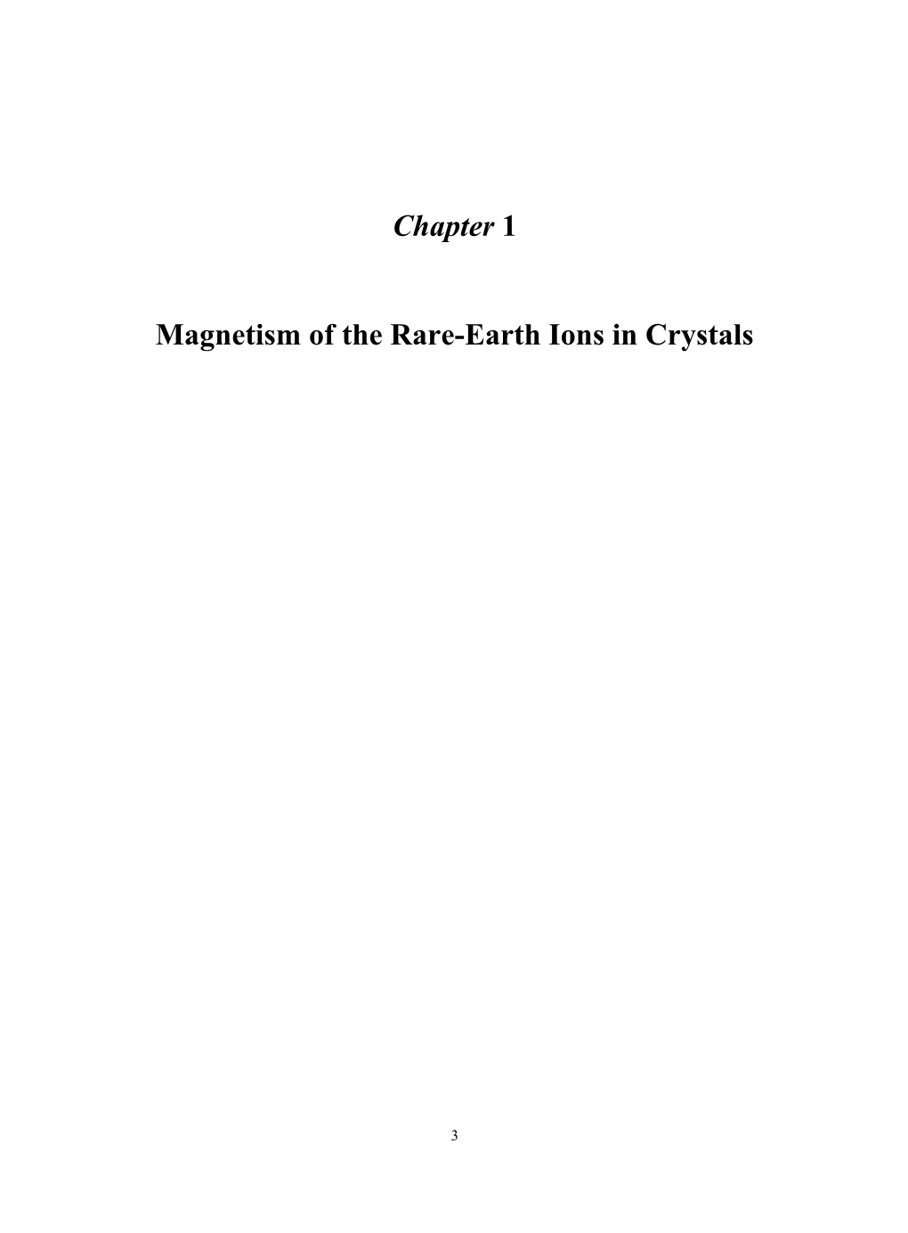 Chapter 1 Magnetism of the Rare-Earth Ions in Crystals