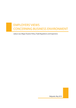 Employers' Views Concerning Business Environment