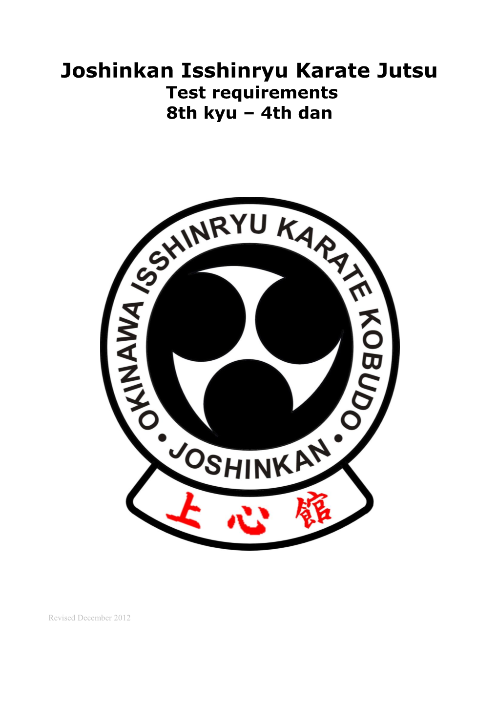 Isshinryu Karate Do Gradueringspensum