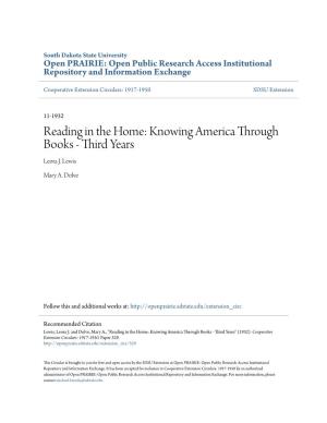 Knowing America Through Books - Third Years Leora J